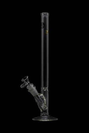 Clear glass bong with ice catcher and removable downstem.