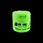 Bright green silicone protective case for a cannabis concentrate vaporizer, branded "ooze."