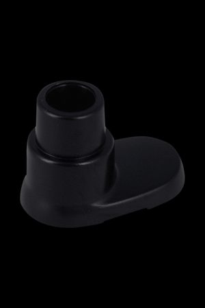 A close-up of the Vapium LITE Glass Adapter, displaying its dark, rounded form against a plain white background.