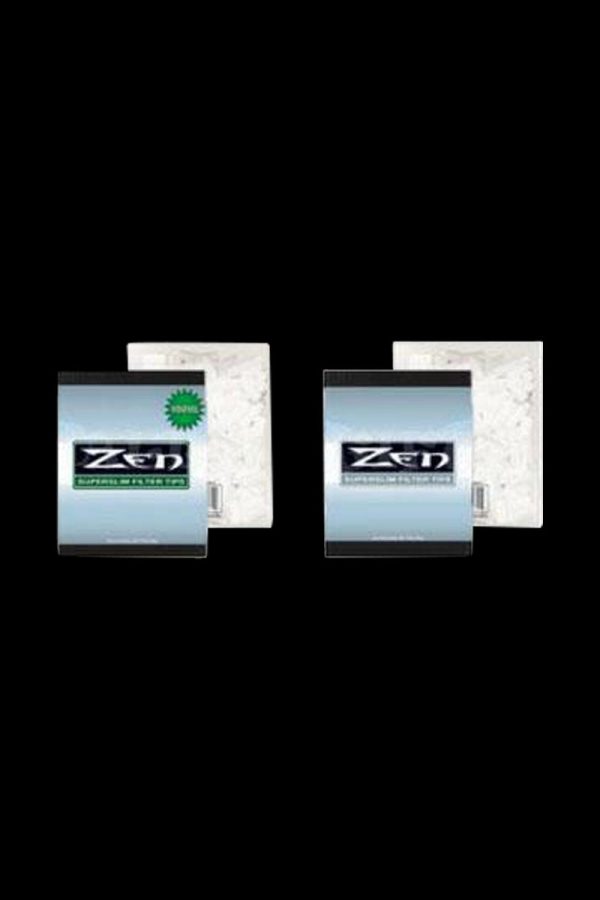 A close-up of the Zen Premium Super Slim Cigarette Filter Bag packaging against a plain white background.