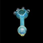 Blue glass pipe isolated on a black background.