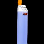 Lit lighter with orange flame, isolated on black.