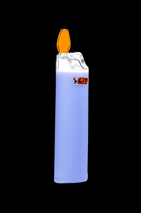 Lit lighter with orange flame, isolated on black.