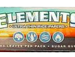 Front view of the Elements Ultra Thin Rice 1 1/4" Rolling Papers - 25 Pack Bulk, displaying a colorful patterned package.