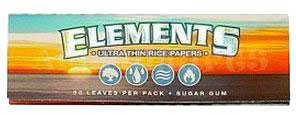 Front view of the Elements Ultra Thin Rice 1 1/4" Rolling Papers - 25 Pack Bulk, displaying a colorful patterned package.