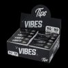 A close-up shot of the VIBES Rolling Tips Box - 50 Pack, displaying a stack of booklets with bold branding.