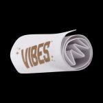 Close-up of the VIBES Rolling Tips Box - 50 Pack, displaying the branded packaging against a stark white backdrop.