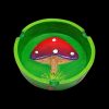 Overhead view of the Mushroom Ashtray, showcasing a detailed, colorful mushroom design within a circular dish.