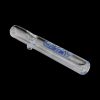 A side view of the GRAV® Clear Classic Steamroller pipe, showcasing its transparent glass construction and simple cylindrical shape.