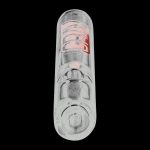Front view of the GRAV® Clear Classic Steamroller, a clear glass pipe with a simple cylindrical shape.