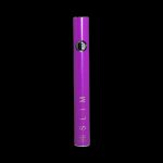 Purple cannabis vape pen against a black background.