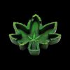 Top-down view of the Hemp Leaf Ashtray, showcasing its detailed leaf shape and dark green coloration.
