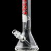 Front view of the GRAV® 8" Basic Beaker Bong, a clear glass piece with a simple, classic beaker shape.