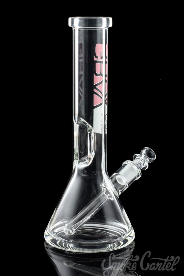 A studio shot of the GRAV® 8" Basic Beaker Bong with a clean, minimalist design against a black background.