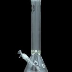 Clear glass bong with ice catch and detachable downstem.