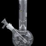 Clear glass water pipe (bubbler) with a detachable bowl piece.