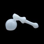 White glass bubbler for smoking cannabis.