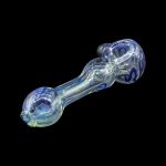 Blue glass pipe isolated on a black background.