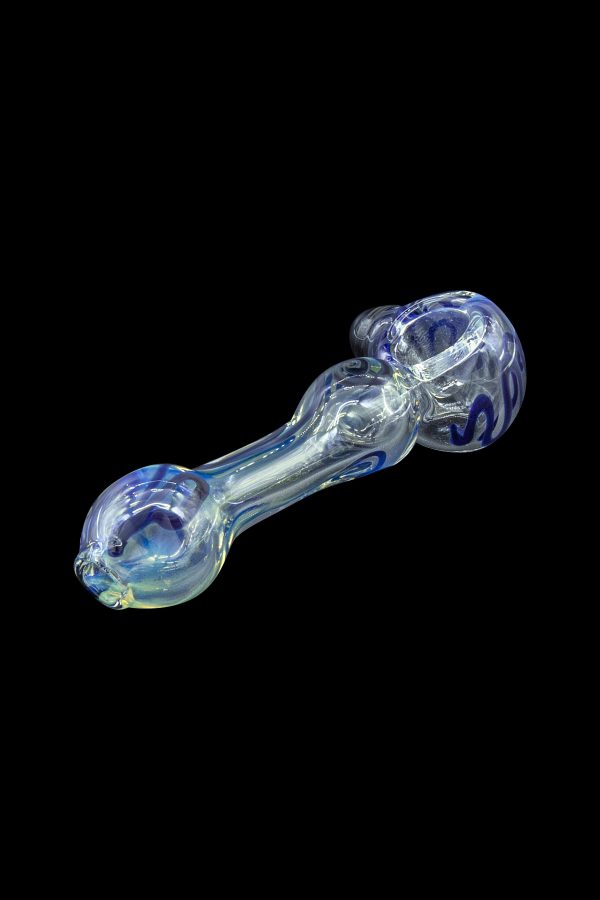Blue glass pipe isolated on a black background.