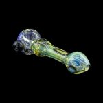 Hand pipe with iridescent glass finish.