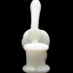 Frosted glass water pipe resembling a chair.