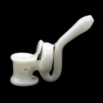 White glass bubbler for smoking cannabis.