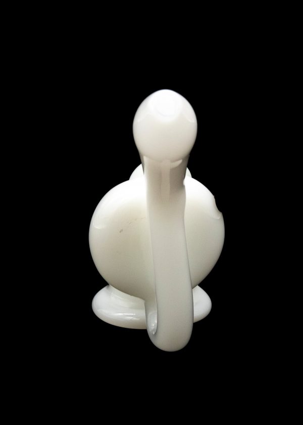 White glass bubbler resembling a swan.