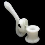 White glass oil rig for cannabis concentrate use.