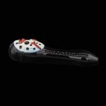 Black glass pipe with colorful, festive holiday-themed decorations.