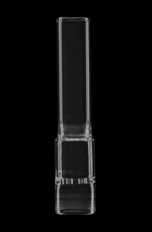 Front view of the Arizer Air Long Aroma Tube, a clear glass tube with a simple, elongated design.