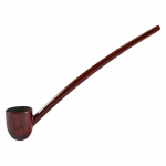 A side view of the Pulsar Deep Bowl Churchwarden Rosewood Sherlock, showing the long, curved bowl and rich wood grain.