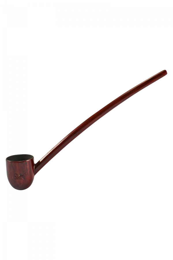 A side view of the Pulsar Deep Bowl Churchwarden Rosewood Sherlock, showing the long, curved bowl and rich wood grain.