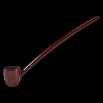 A side view of the Pulsar Deep Bowl Churchwarden Rosewood Sherlock pipe, showing its long stem and dark wood bowl.