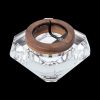 A top-down view of the Marley Natural Crystal Ash Tray, showcasing its clear, faceted design against a dark background.