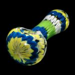 Smoke Cartel Fancy Multi-Colour Striped Glass Spoon Pipe - 5 in.