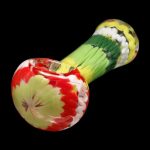 Smoke Cartel Fancy Multi-Colour Striped Glass Spoon Pipe - 5 in.