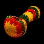 Smoke Cartel Fancy Multi-Colour Striped Glass Spoon Pipe - 5 in.
