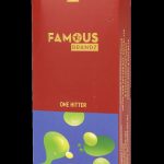 Red packaging for “Famous Brandz” One Hitter, featuring a dripping green graphic and product details.