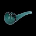 Emerald green glass pipe isolated on a black background.