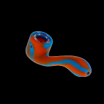Colorful glass pipe isolated on a black background.
