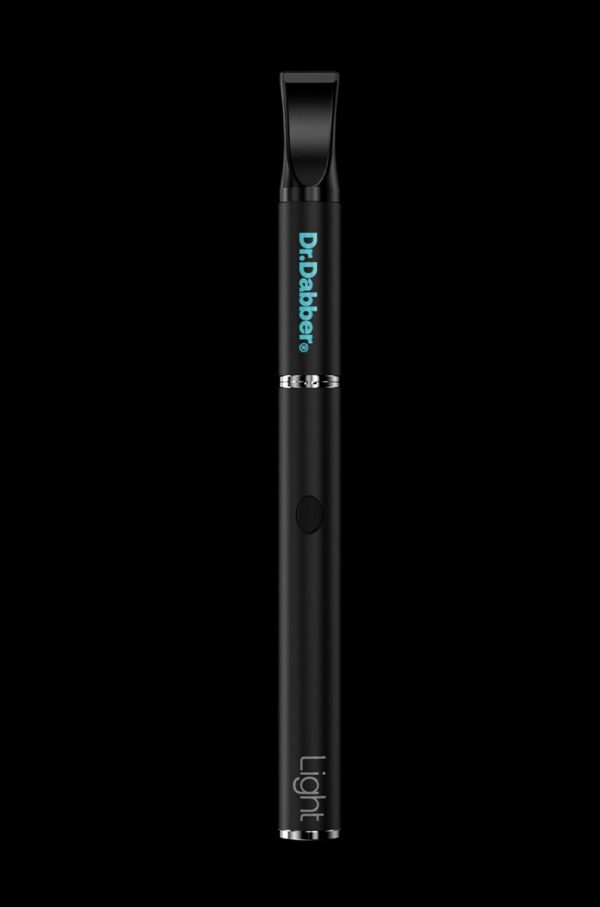 Black Dr. Dabber Light cannabis oil vape pen with a clear cartridge.
