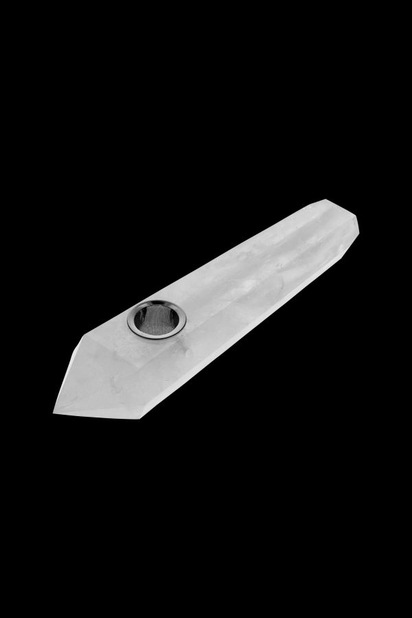 Silver cannabis pipe on a black background.