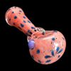 Side view of the SC Frit with Twisted Mouthpiece Spoon Pipe, showcasing its colorful, speckled glass design.