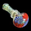 A side view of the SC Twisting Art Spoon Pipe, showcasing its colorful glass swirls and compact 3.5-inch design.