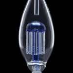 Front view of the SC Egg with Tree Perc Nectar Collector, showcasing the clear glass and intricate perc structure.