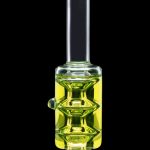 Front view of the SC Freezable Glycerin Nectar Collector, showcasing its clear glass construction and cylindrical shape.