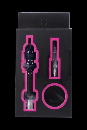 Front view of the SC Mini Mosque Nectar Collector, a 10mm glass tip with a detailed, mosque-inspired design.