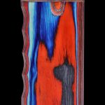 Front view of the SC Colourful Wood Grain Dugout - Large, showcasing its vibrant, multi-toned wood grain pattern.