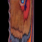 Front view of the SC Colourful Wood Grain Dugout - Large, showcasing a vibrant, textured wood grain pattern on a dark background.