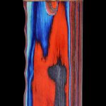 Front view of the SC Colourful Wood Grain Dugout - Large, showcasing a vertically-oriented, patterned wooden texture.